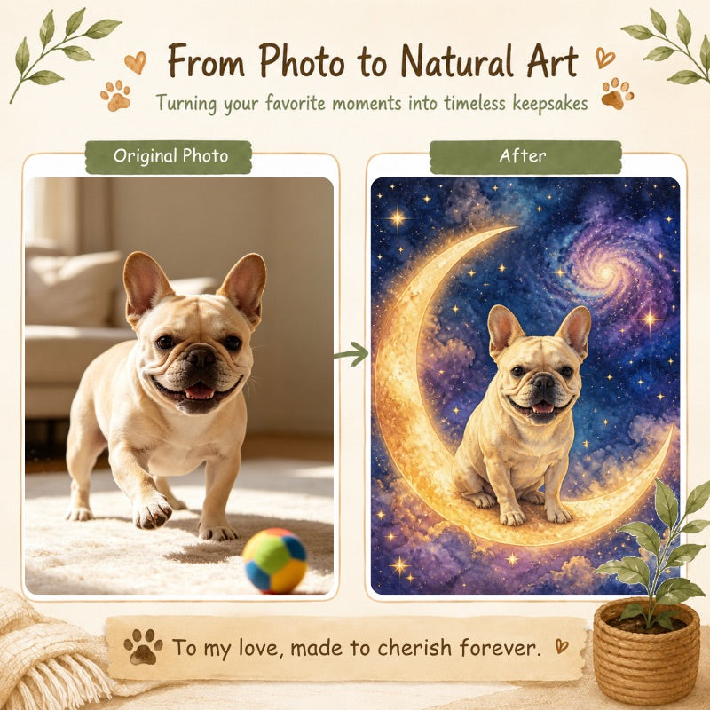 "Beyond the Stars" - Custom Celestial Pet Portrait | Starry Night Memorial