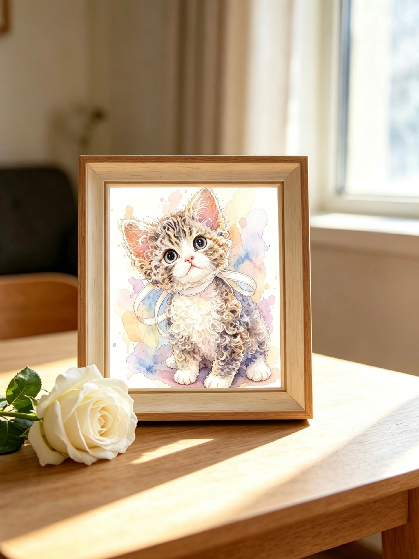 Custom Watercolor Pet Portrait | Dreamy Digital Memorial Painting