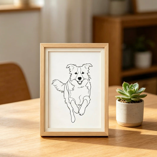 Custom Pet Line Art Portrait | Minimalist Dog & Cat Drawing | Personalized Digital Pet Memorial Gift