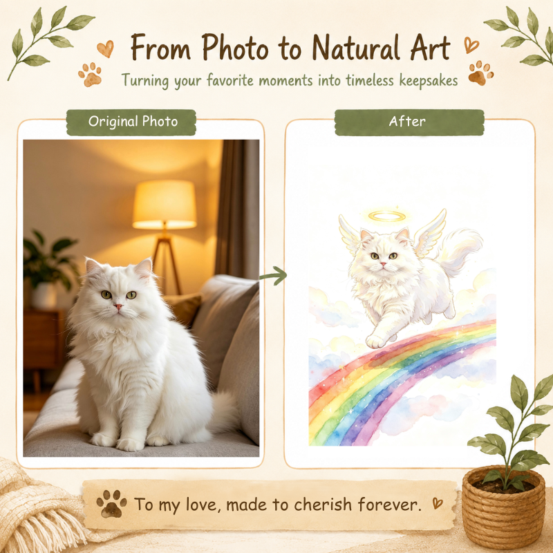 Custom Ethereal Pet Portrait | Rainbow Bridge Memorial Art