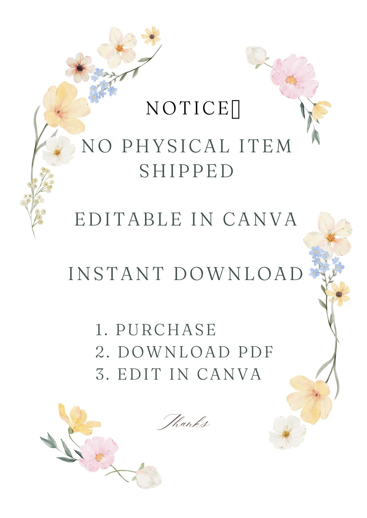 Watercolor Floral Pet Memorial Card Template | Editable Canva Printable | Dog & Cat Sympathy Gift