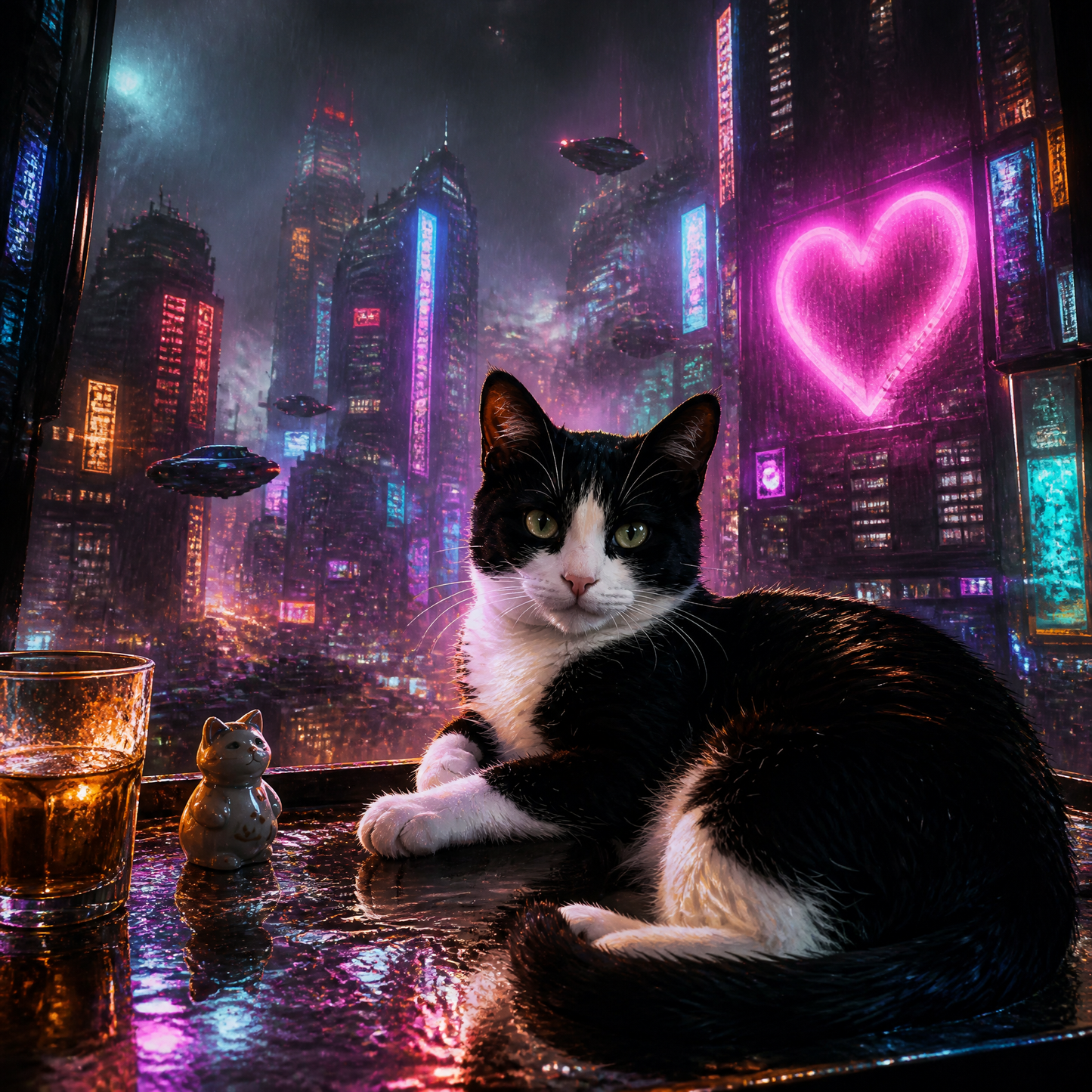 "Electric Dreams" - Cyberpunk Neon Pop Art Portrait
