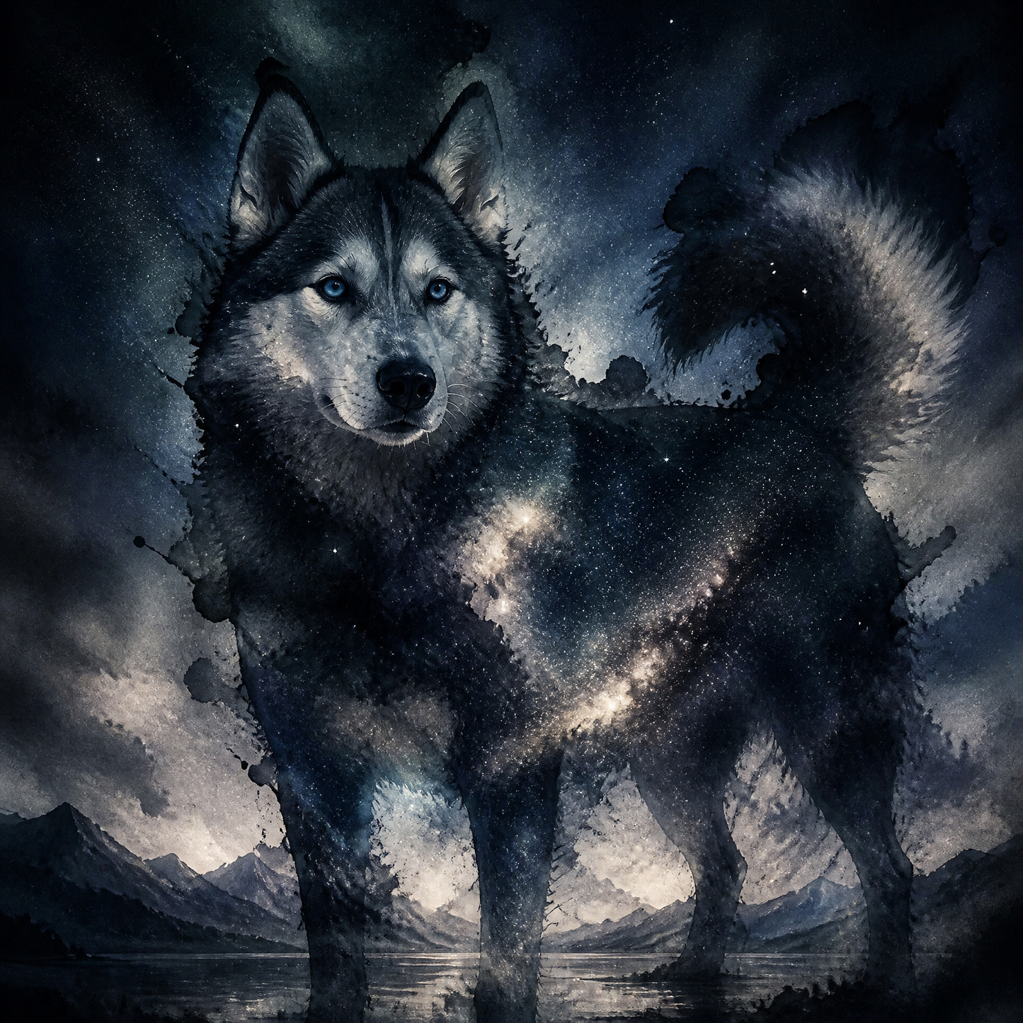 "Soul of the Stars" - Custom Double Exposure Pet Portrait | Ethereal Spirit Art
