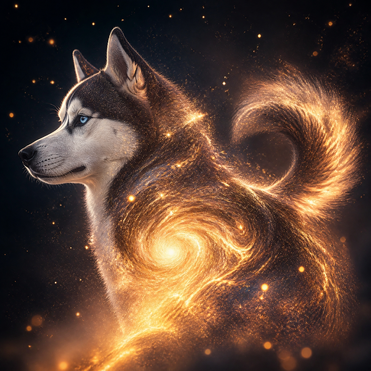 "Soul of the Stars" - Custom Double Exposure Pet Portrait | Ethereal Spirit Art