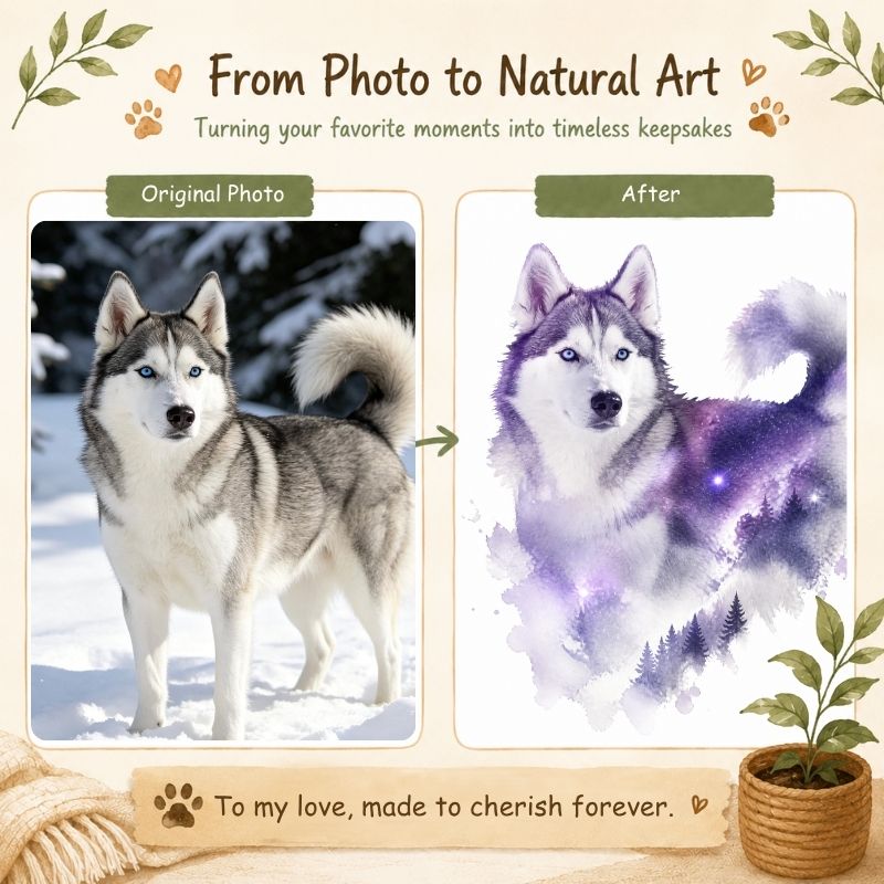 "Soul of the Stars" - Custom Double Exposure Pet Portrait | Ethereal Spirit Art